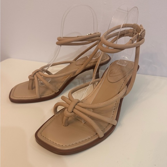 Sam Edelman Dia Ankle Wrap Strappy Nude Warm Oat Sandals Size 7 EUC - Picture 2 of 7